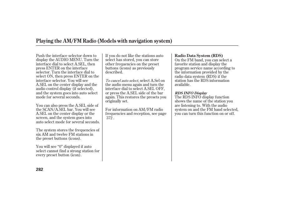 Acura 2009 Accord Sedan User Manual | Page 288 / 650