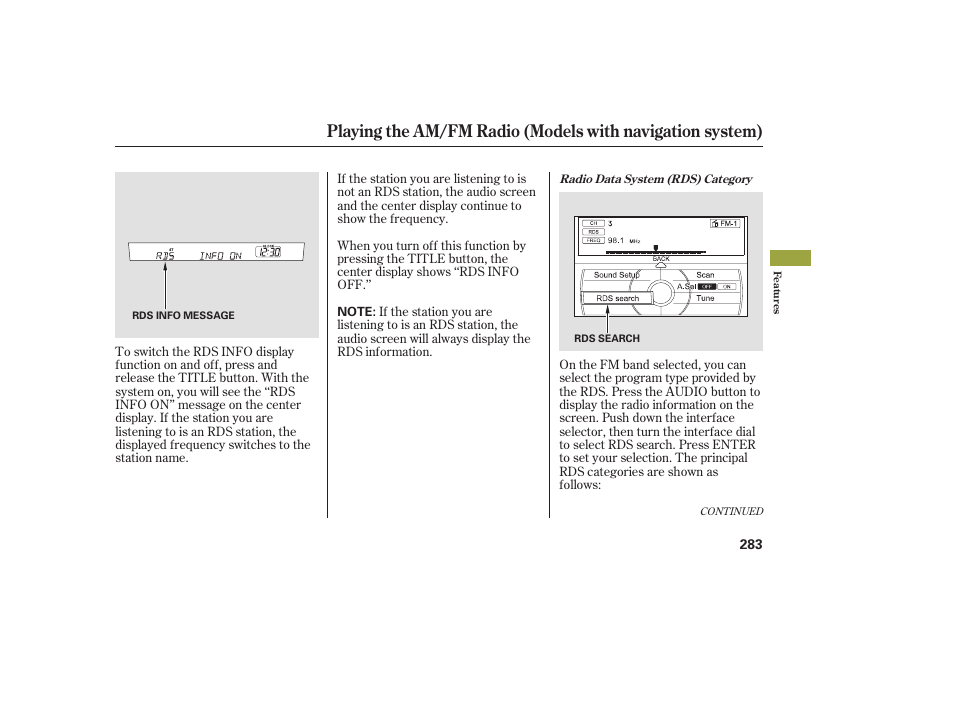 Acura 2009 Accord Sedan User Manual | Page 289 / 650