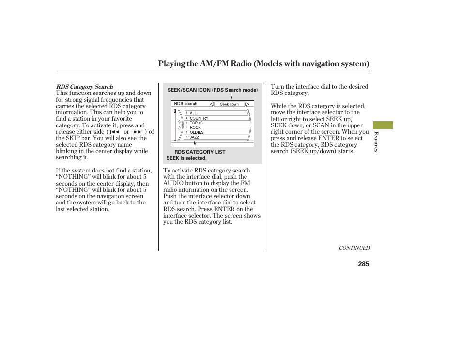 Acura 2009 Accord Sedan User Manual | Page 291 / 650