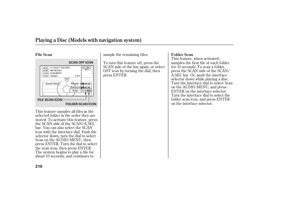 Playing a disc (models with navigation system) | Acura 2009 Accord Sedan User Manual | Page 316 / 650