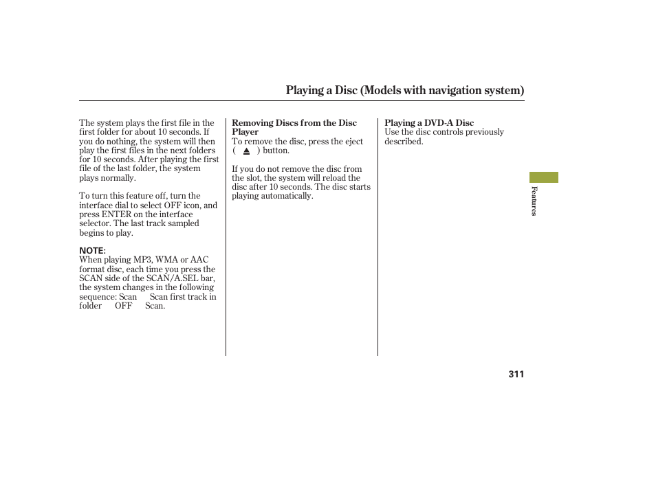 Playing a disc (models with navigation system) | Acura 2009 Accord Sedan User Manual | Page 317 / 650