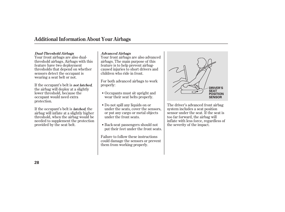 Additional information about your airbags | Acura 2009 Accord Sedan User Manual | Page 34 / 650