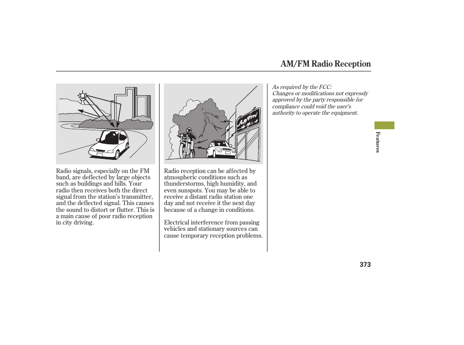 Am/fm radio reception | Acura 2009 Accord Sedan User Manual | Page 379 / 650