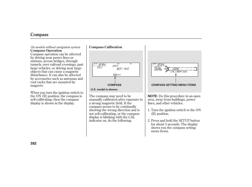 Compass | Acura 2009 Accord Sedan User Manual | Page 388 / 650