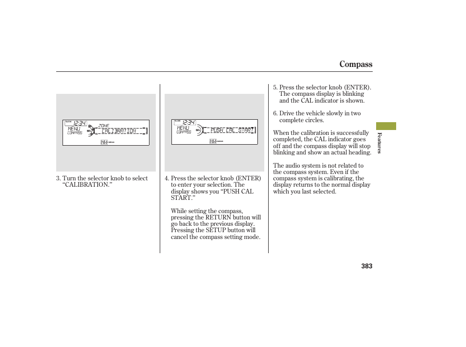 Compass | Acura 2009 Accord Sedan User Manual | Page 389 / 650