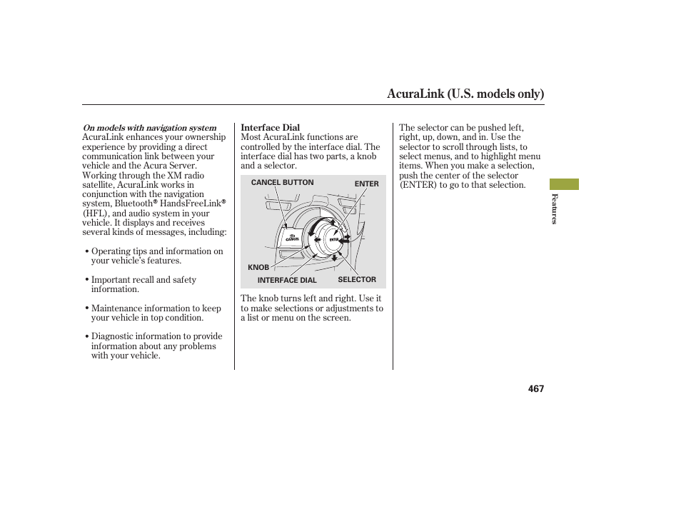 Acuralink (u.s. models only) | Acura 2009 Accord Sedan User Manual | Page 473 / 650
