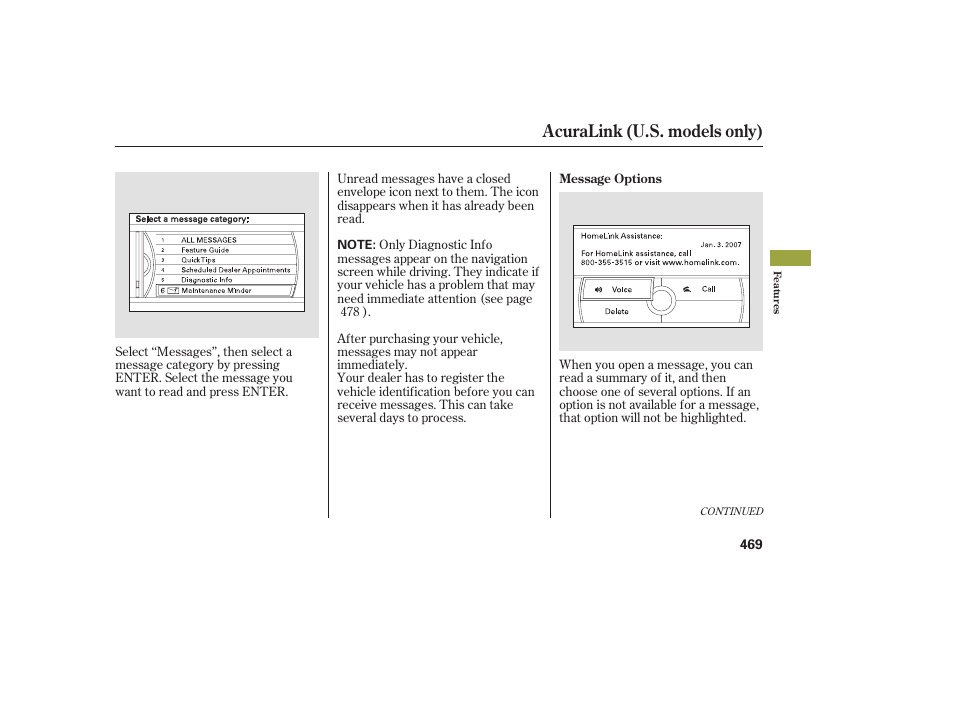 Acuralink (u.s. models only) | Acura 2009 Accord Sedan User Manual | Page 475 / 650