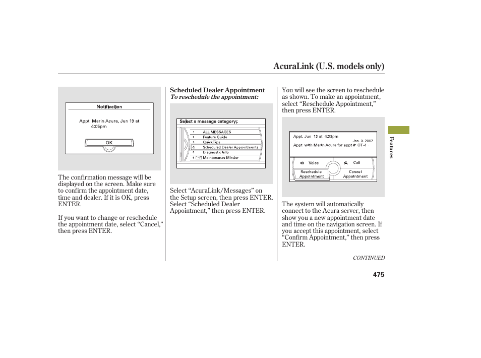 Acuralink (u.s. models only) | Acura 2009 Accord Sedan User Manual | Page 481 / 650