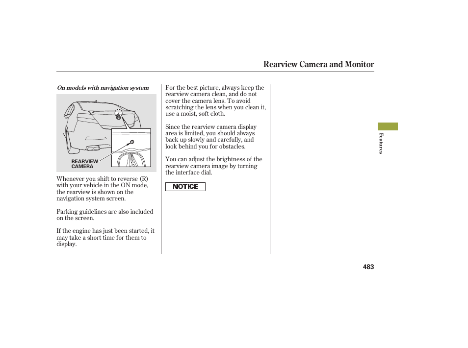 Rearview camera and monitor | Acura 2009 Accord Sedan User Manual | Page 489 / 650