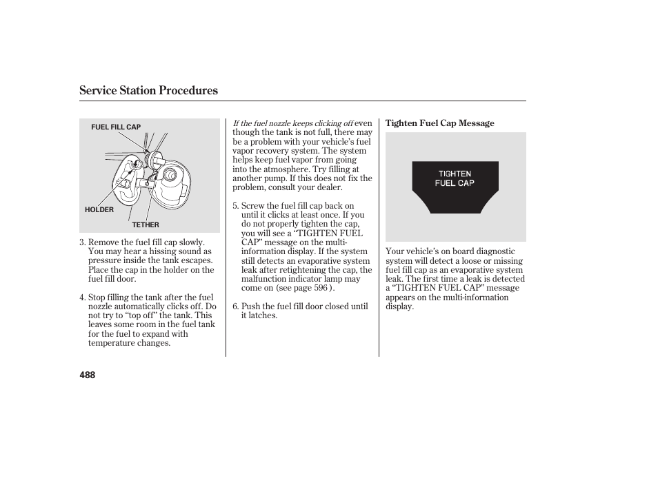 Service station procedures | Acura 2009 Accord Sedan User Manual | Page 494 / 650