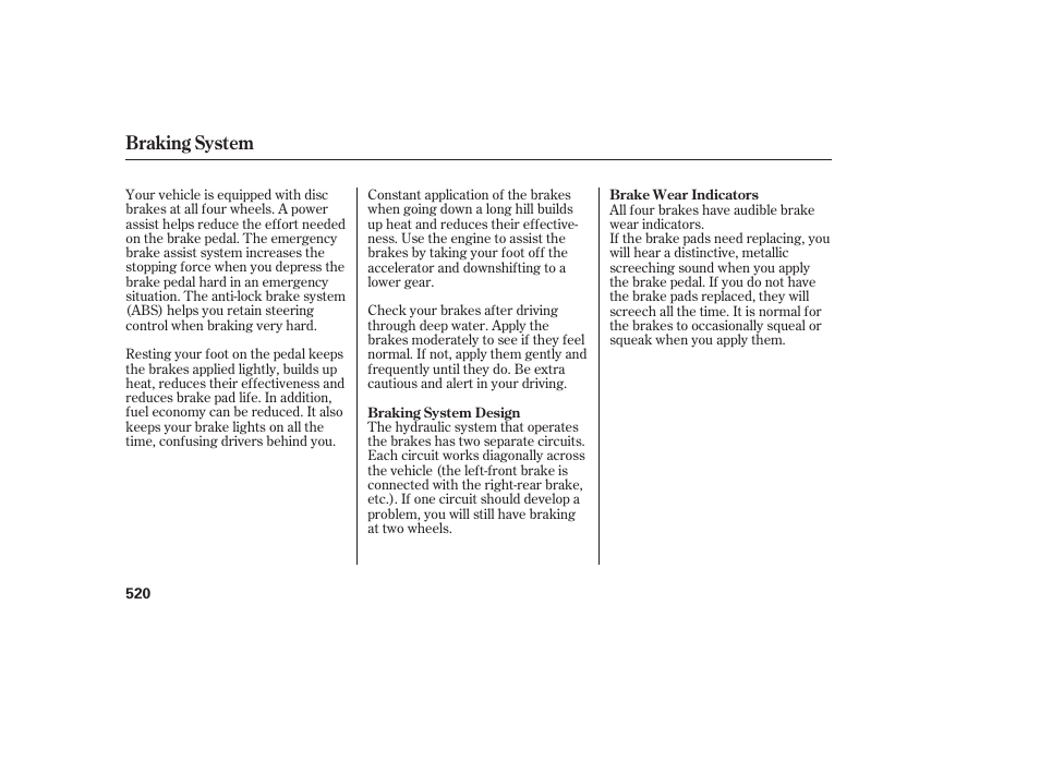 Braking system | Acura 2009 Accord Sedan User Manual | Page 526 / 650