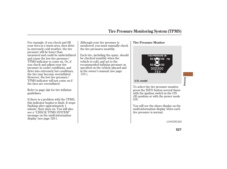 Tire pressure monitoring system (tpms) | Acura 2009 Accord Sedan User Manual | Page 533 / 650