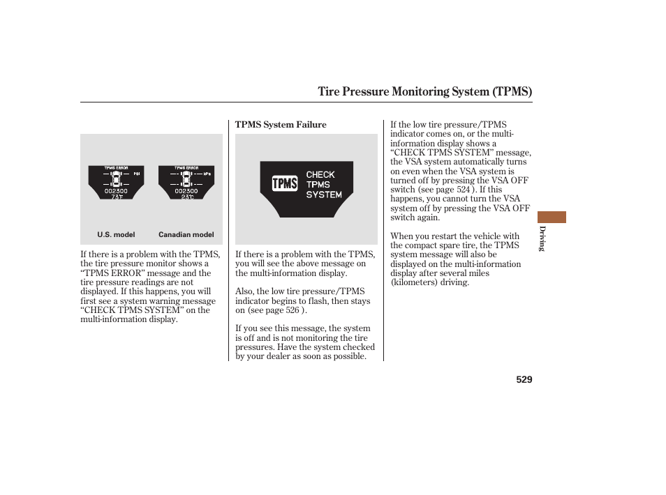 Tire pressure monitoring system (tpms) | Acura 2009 Accord Sedan User Manual | Page 535 / 650