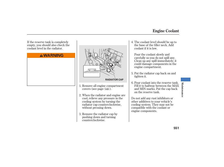 Engine coolant | Acura 2009 Accord Sedan User Manual | Page 557 / 650