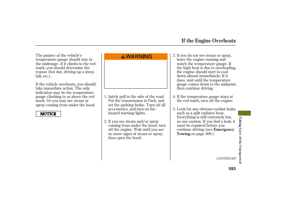 If the engine overheats | Acura 2009 Accord Sedan User Manual | Page 599 / 650