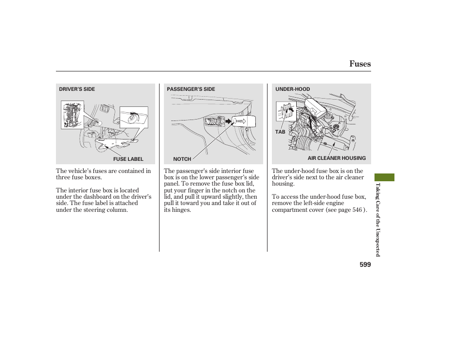 Fuses | Acura 2009 Accord Sedan User Manual | Page 605 / 650