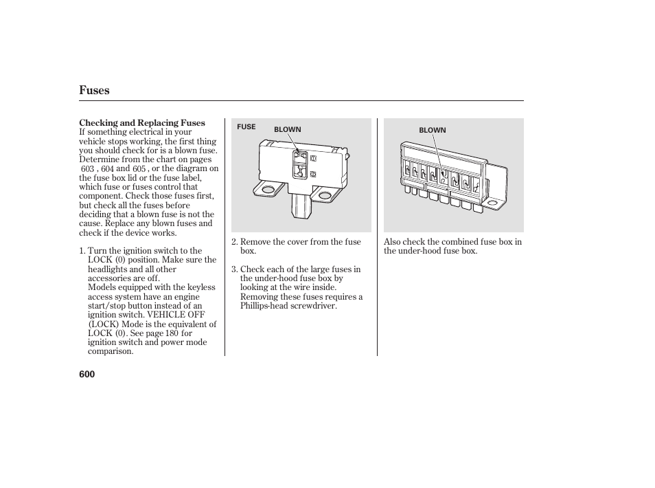 Fuses | Acura 2009 Accord Sedan User Manual | Page 606 / 650