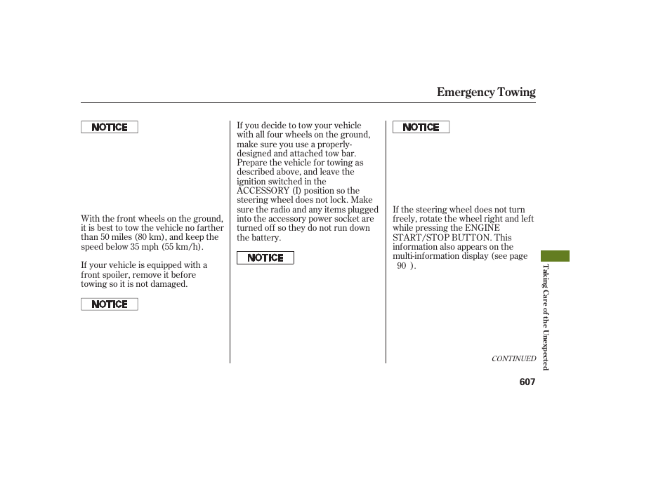 Emergency towing | Acura 2009 Accord Sedan User Manual | Page 613 / 650