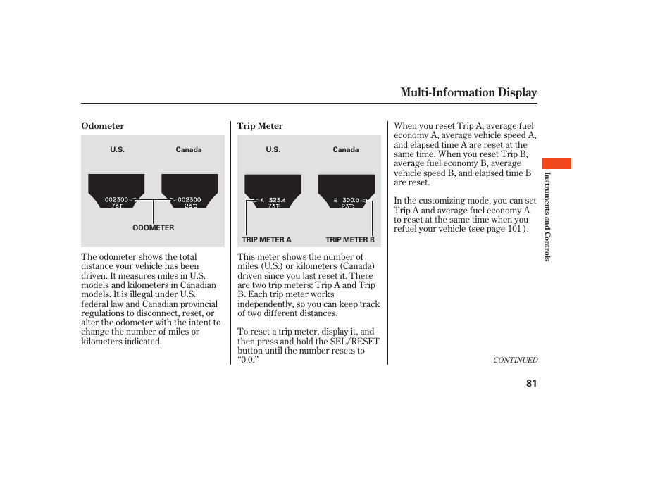 Multi-information display | Acura 2009 Accord Sedan User Manual | Page 87 / 650