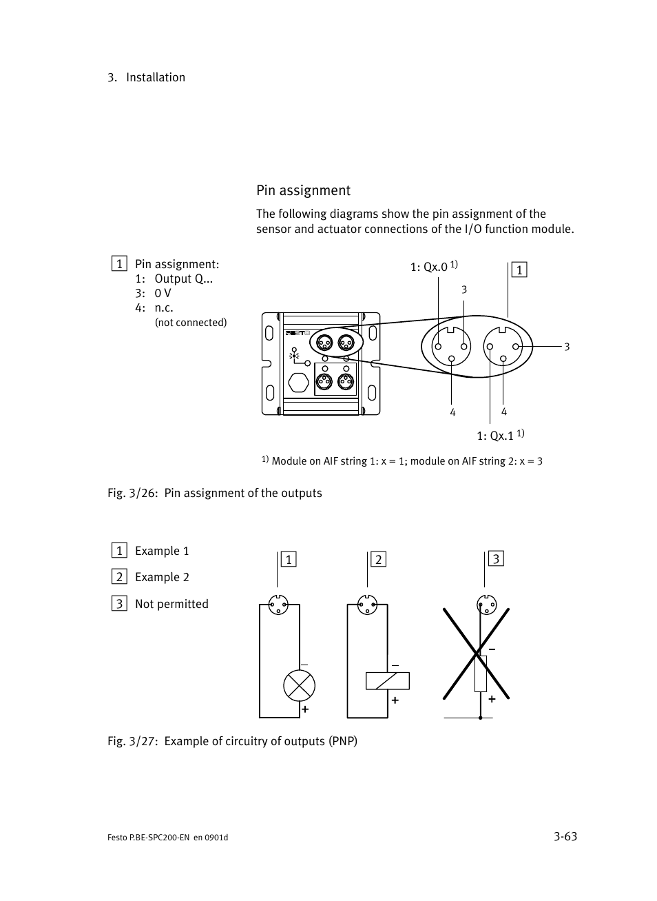 Pin assignment | Festo Кабели и принадлежности User Manual | Page 141 / 506