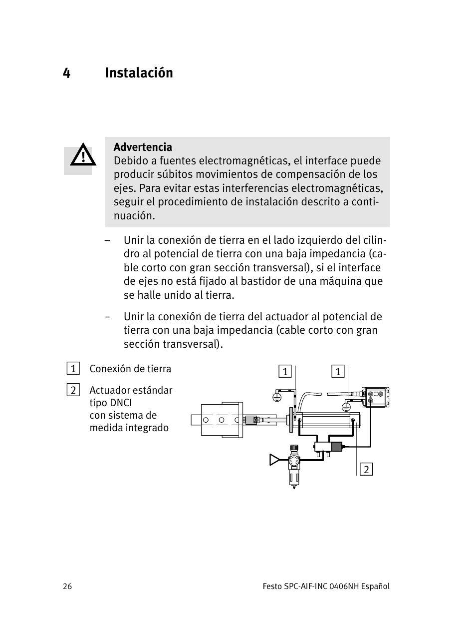 4instalación | Festo Интерфейс привода SPC-AIF User Manual | Page 26 / 62