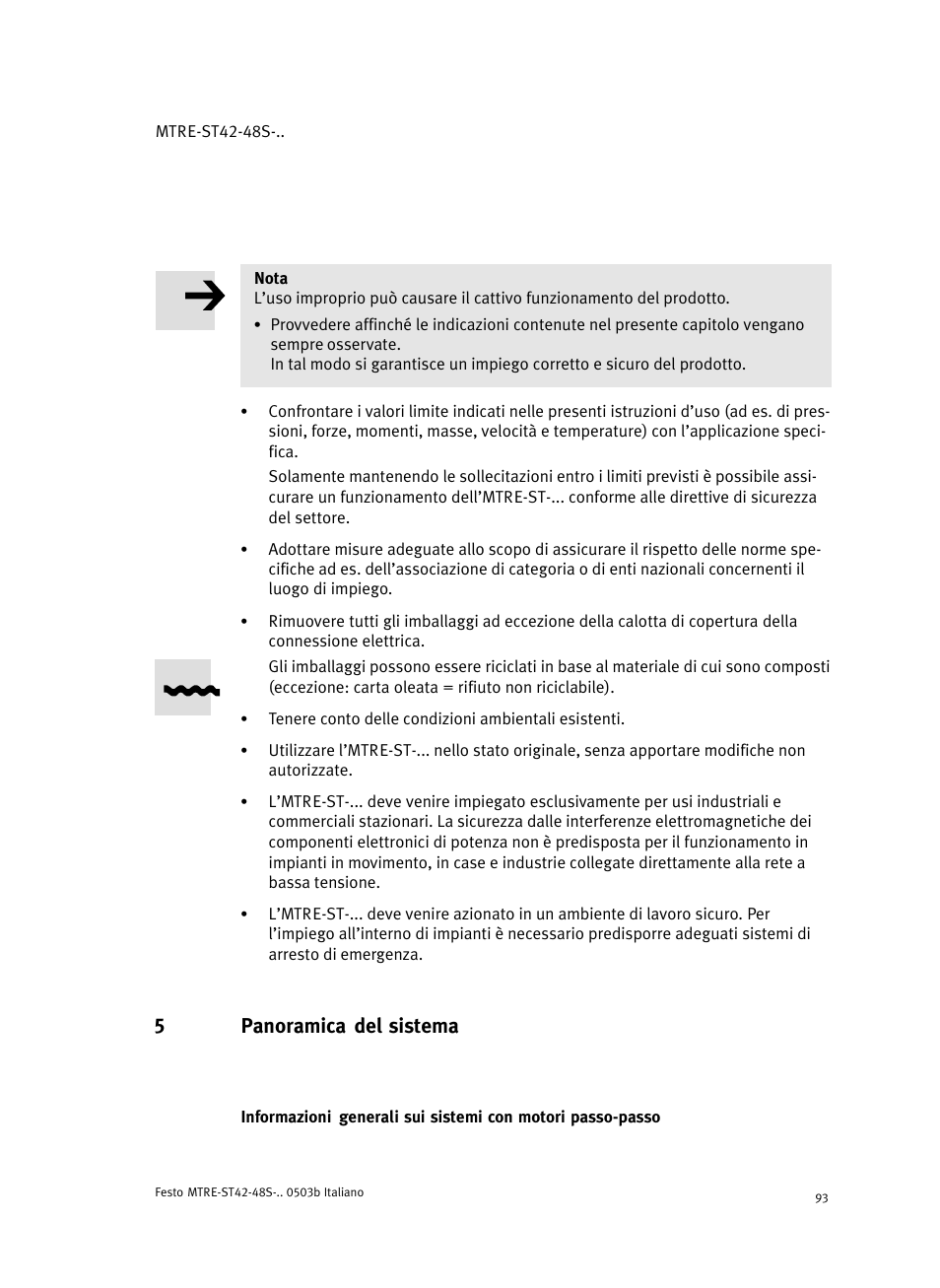 5 panoramica del sistema, 5panoramica del sistema | Festo Шаговые моторы MTRE-ST User Manual | Page 93 / 140