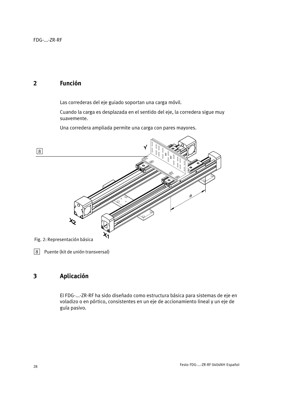 2 función, 3 aplicación, 2función | 3aplicación | Festo Пассивные нправляющиеFDG-ZR-RF User Manual | Page 28 / 76