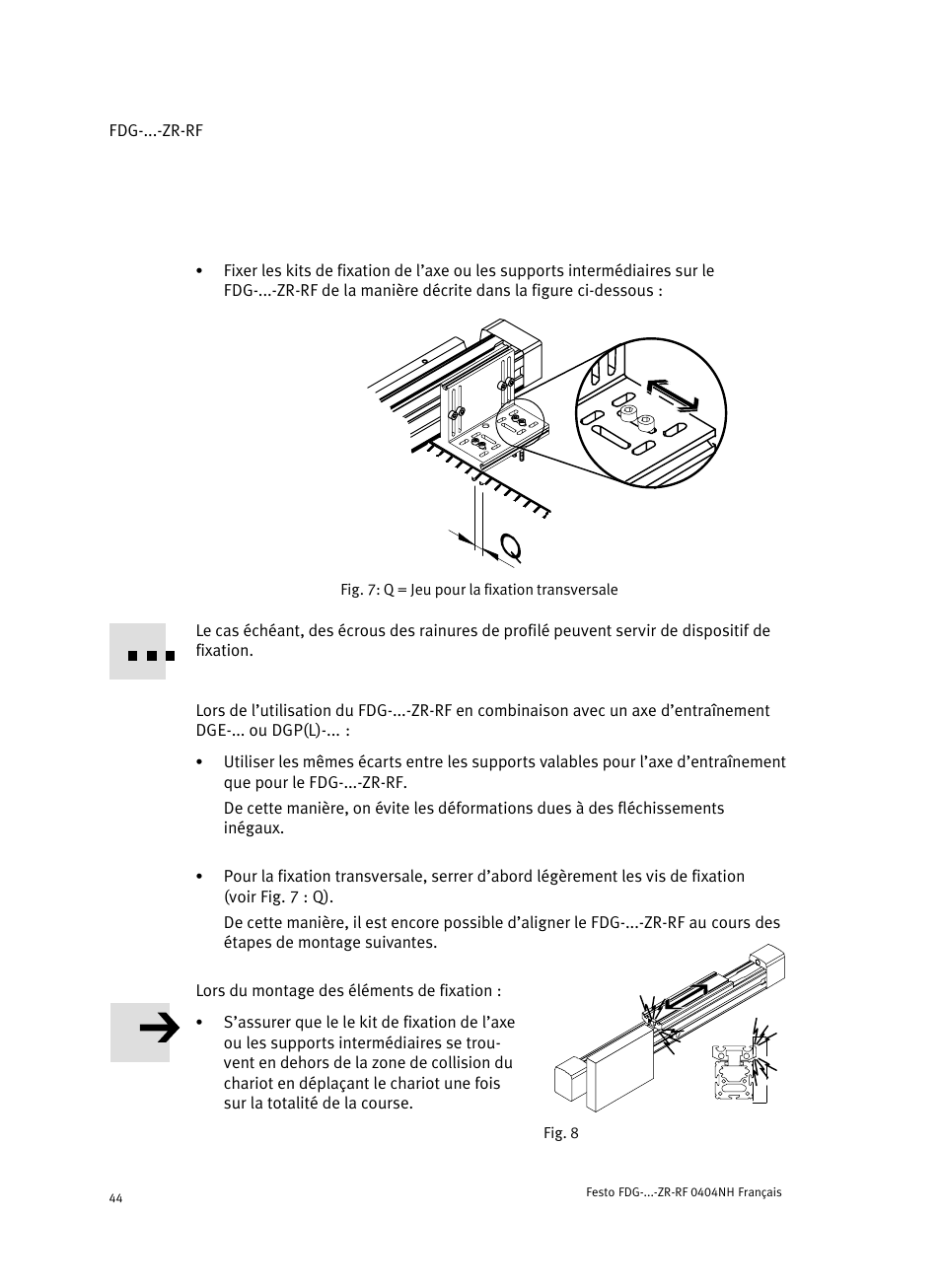 Festo Пассивные нправляющиеFDG-ZR-RF User Manual | Page 44 / 76