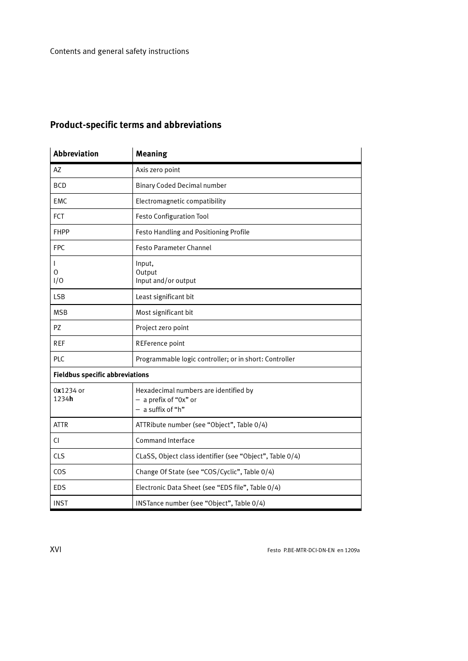 Product-specific terms and abbreviations | Festo Электромотор MTR-DCI User Manual | Page 18 / 316