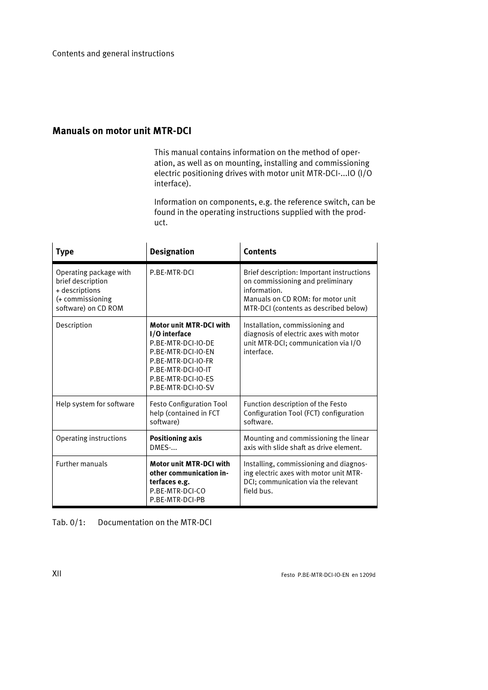 Manuals on motor unit mtr-dci | Festo Электромотор MTR-DCI User Manual | Page 14 / 182