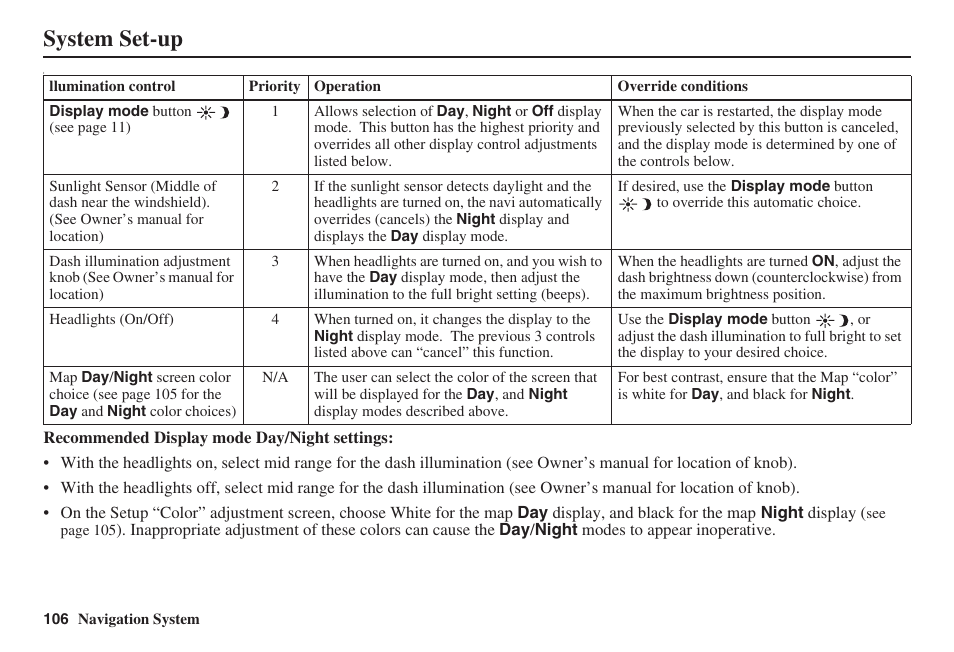 System set-up | Acura 2008 RL 00X31 SJA 8100 User Manual | Page 107 / 163