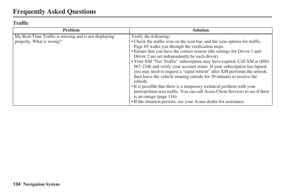 Frequently asked questions | Acura 2008 RL 00X31 SJA 8100 User Manual | Page 135 / 163