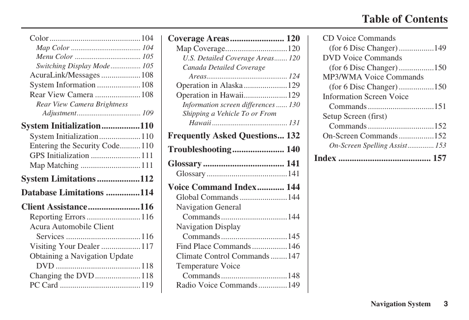 Acura 2008 RL 00X31 SJA 8100 User Manual | Page 4 / 163