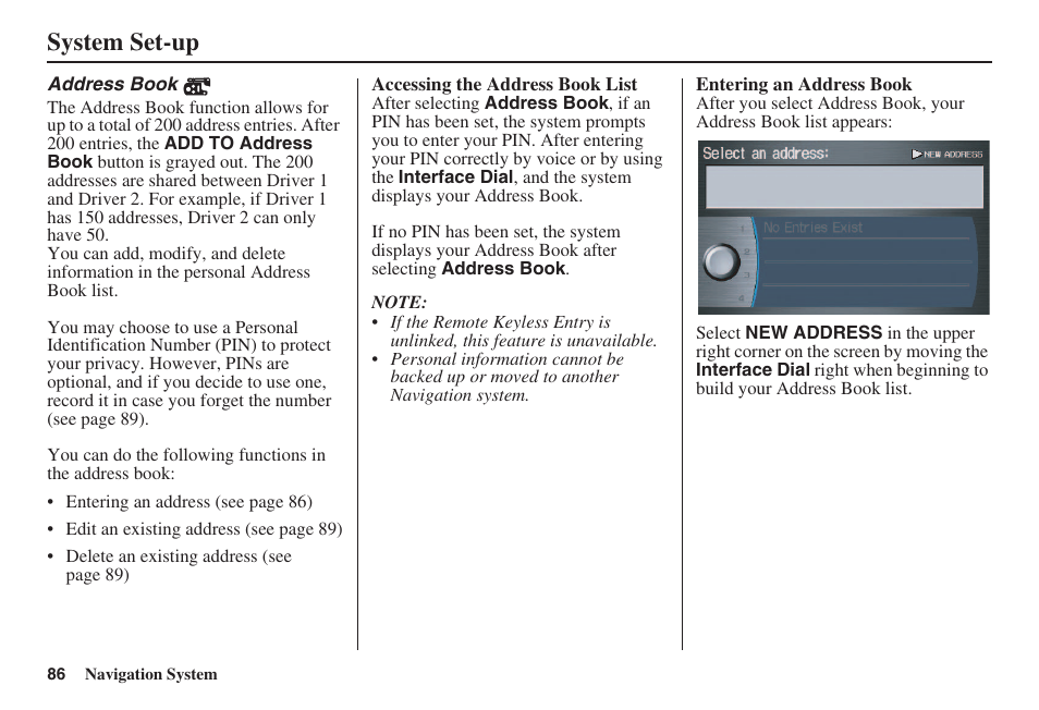 System set-up | Acura 2008 RL 00X31 SJA 8100 User Manual | Page 87 / 163