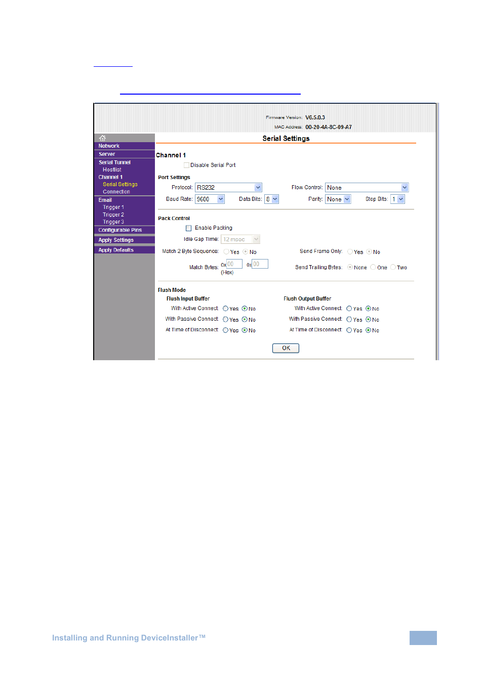 Figure 18: serial connection settings window | Kramer Electronics VP-725N User Manual | Page 17 / 27