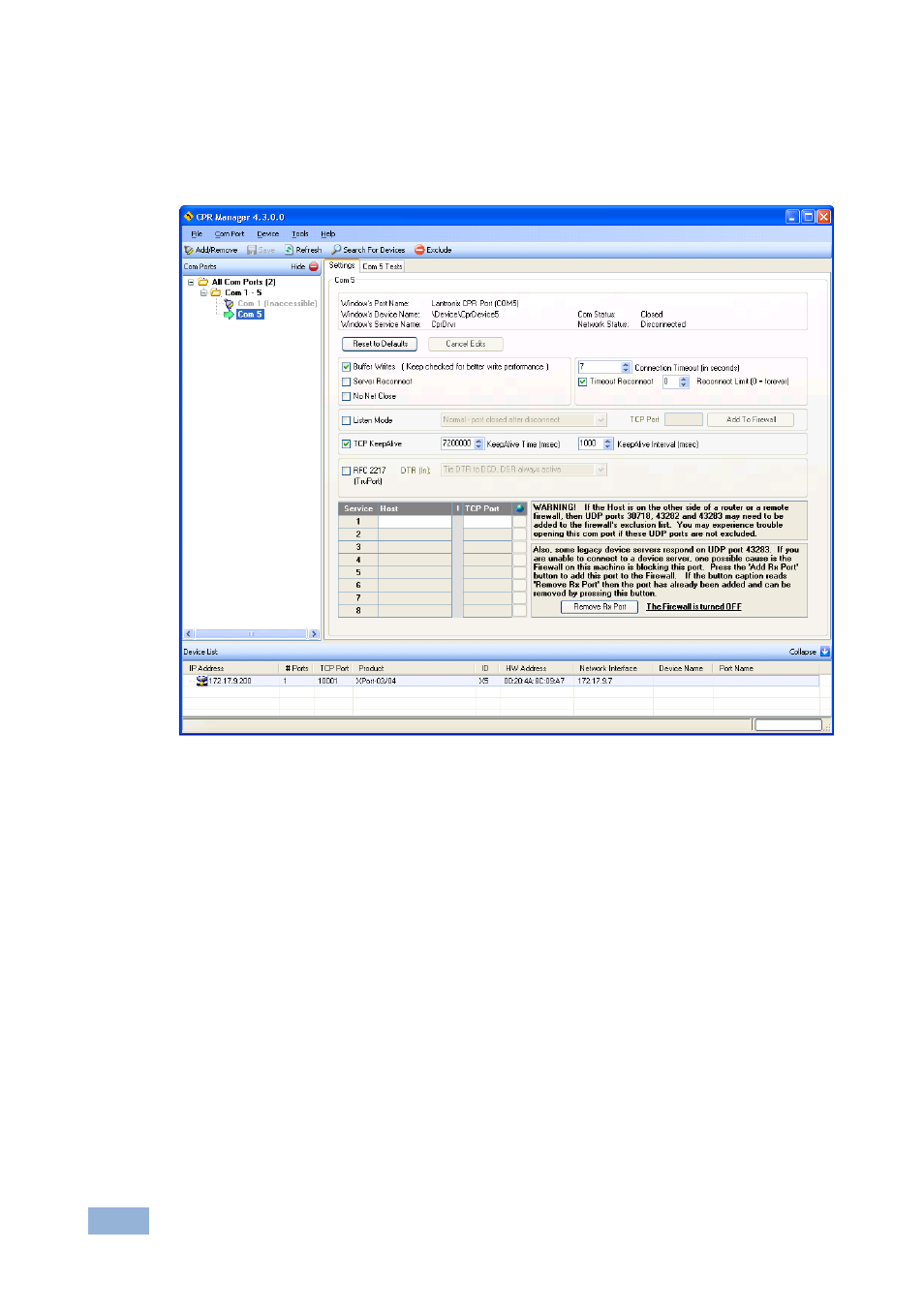 Figure 28: highlighting a com port | Kramer Electronics VP-725N User Manual | Page 26 / 27