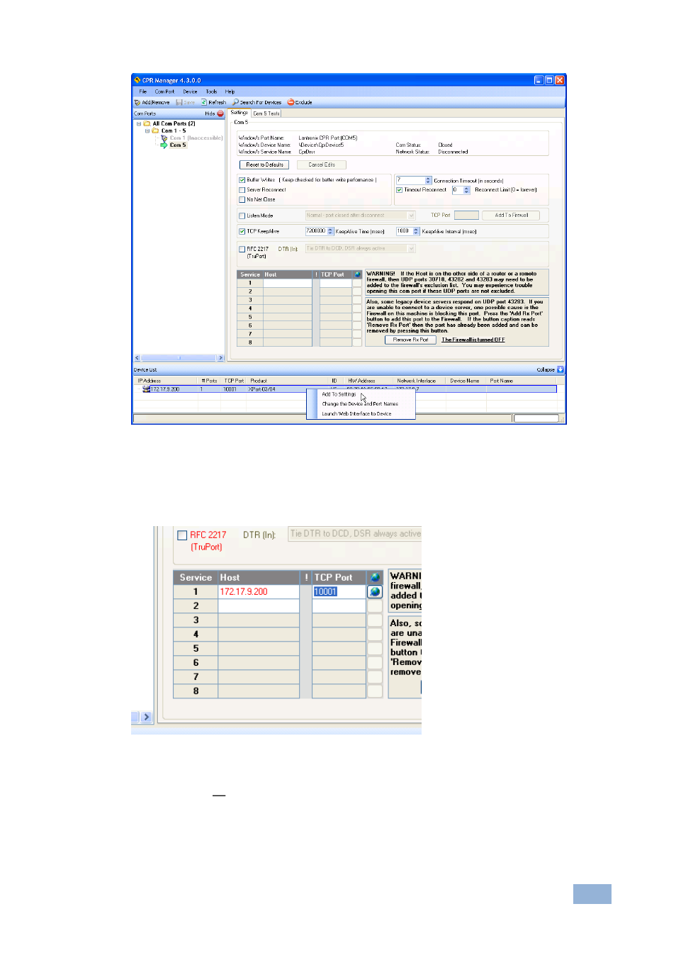 Figure 29: assigning a device to a com port, Figure 30: device added to com port | Kramer Electronics VP-725N User Manual | Page 27 / 27
