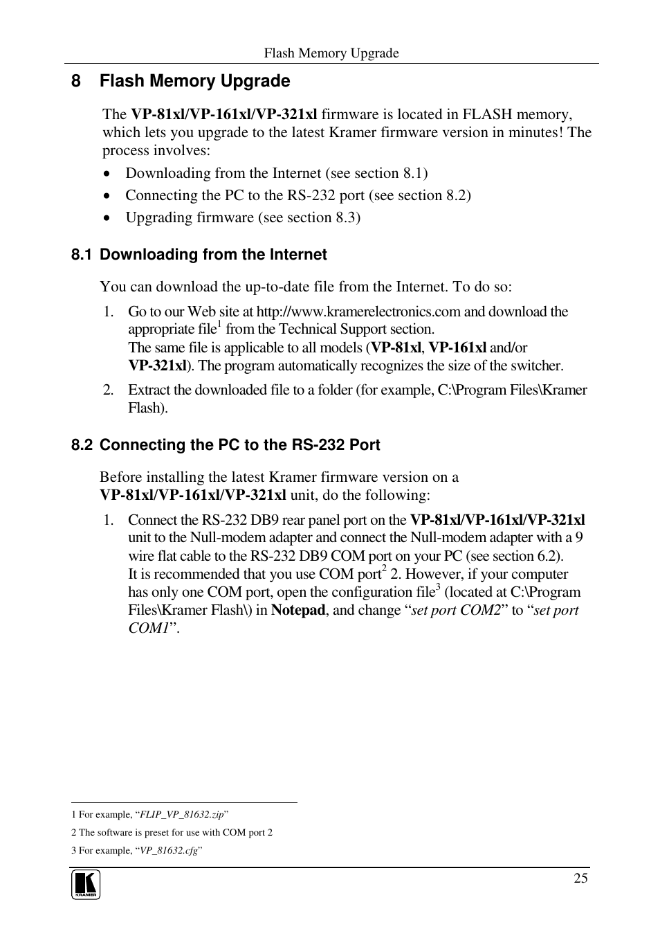 Kramer Electronics VP-161xl User Manual | Page 28 / 37