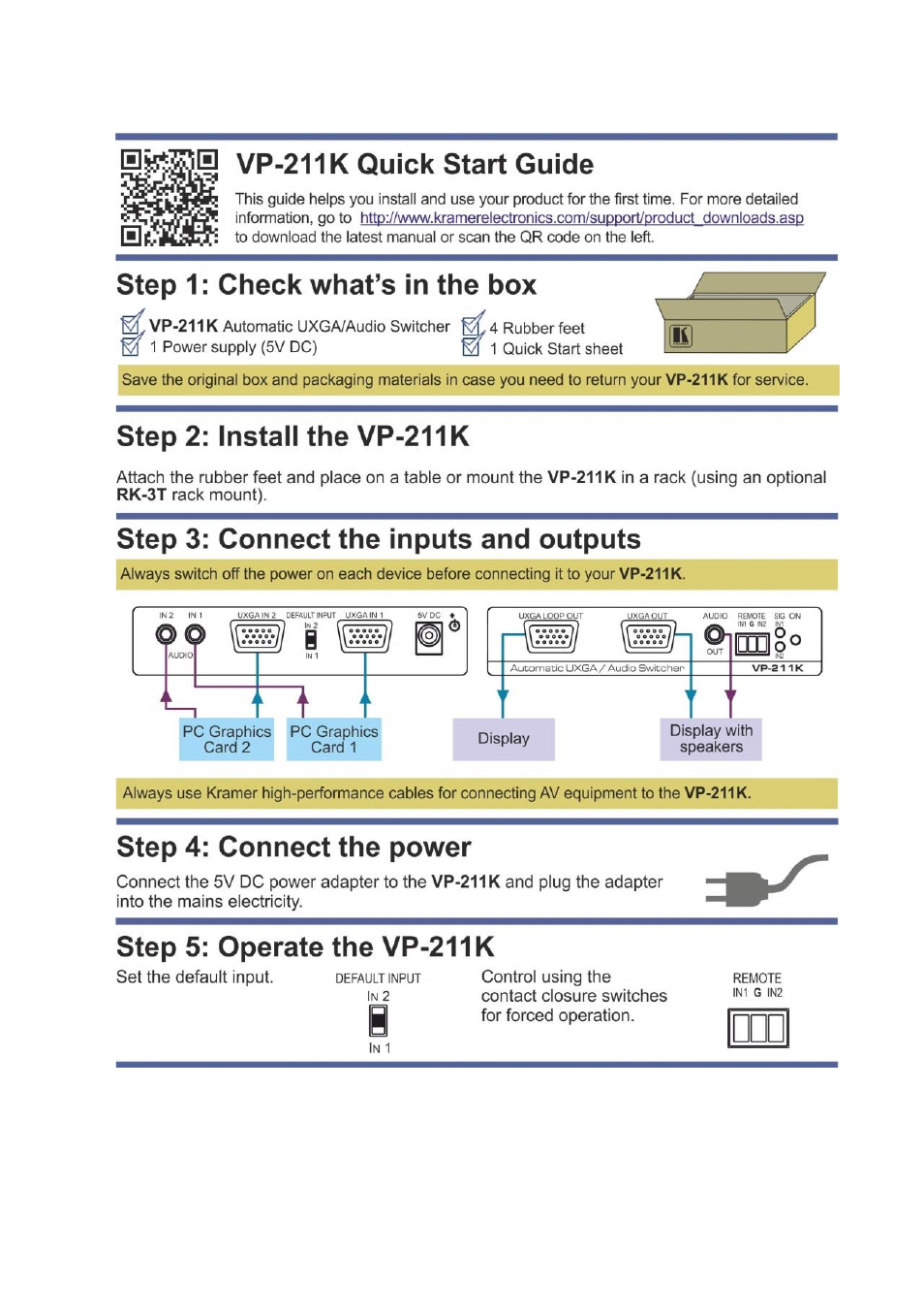 Kramer Electronics VP-211K User Manual | Page 2 / 15