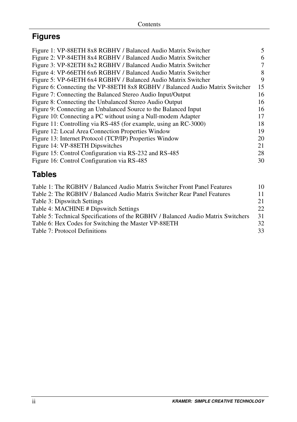 Kramer Electronics VP-84ETH User Manual | Page 3 / 40