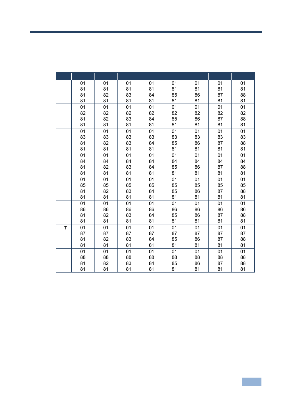 10 hex table (protocol 2000), Hex table (protocol 2000), Section | Kramer Electronics VS-88FO User Manual | Page 40 / 45