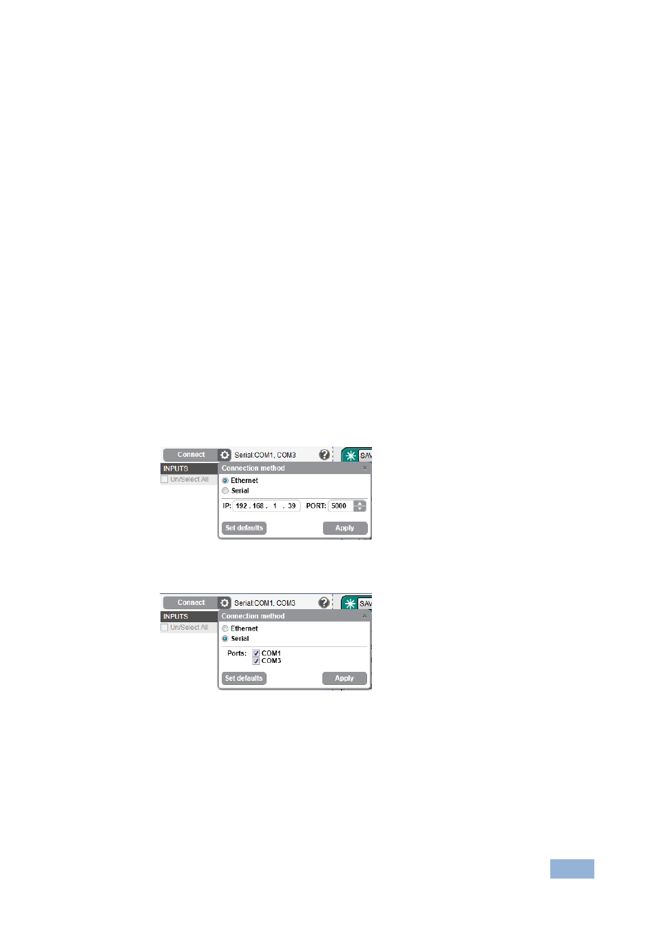 2 connecting to a device, Connecting to a device | Kramer Electronics EDID Designer User Manual | Page 13 / 33