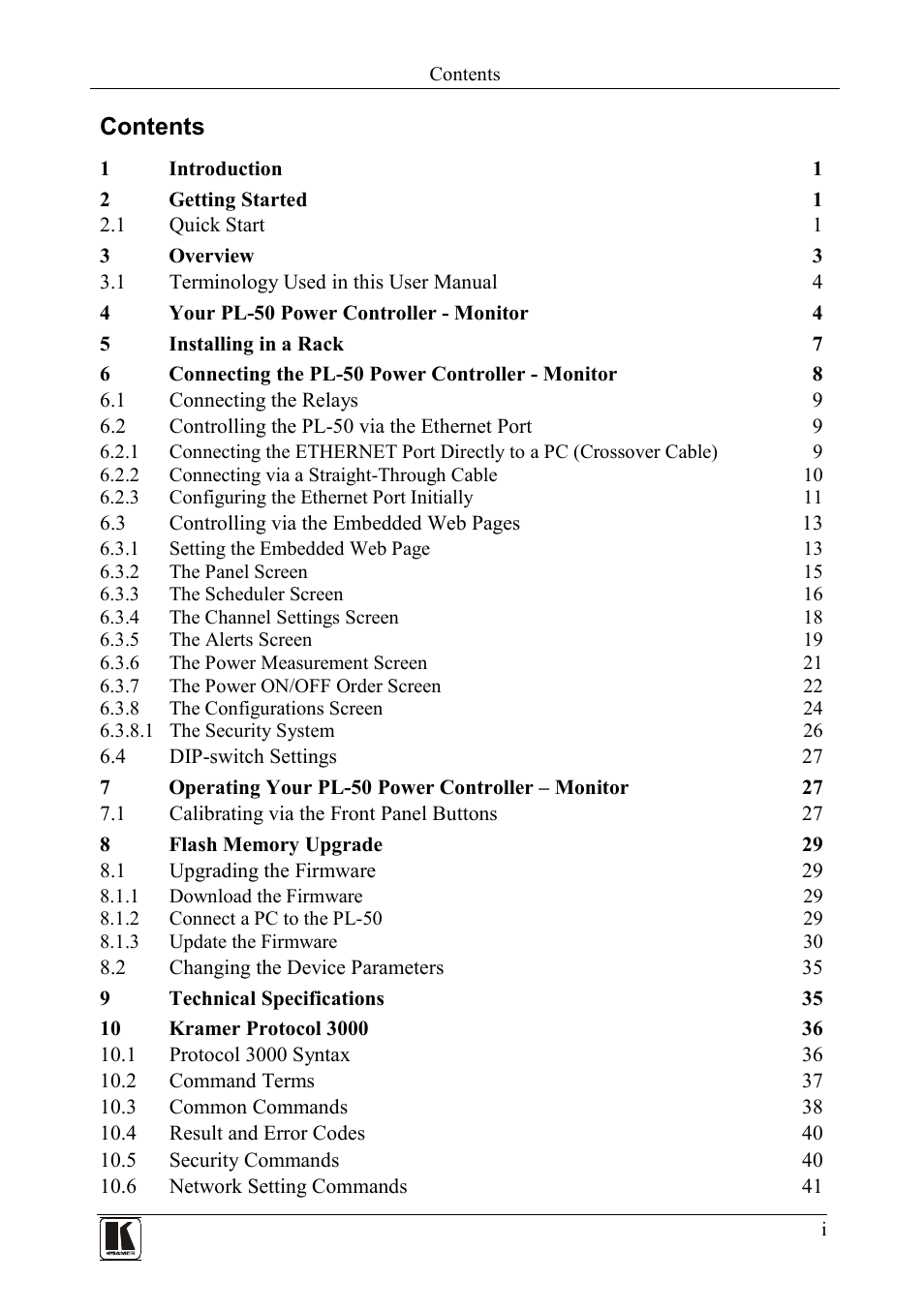 Kramer Electronics PL-50 User Manual | Page 2 / 52