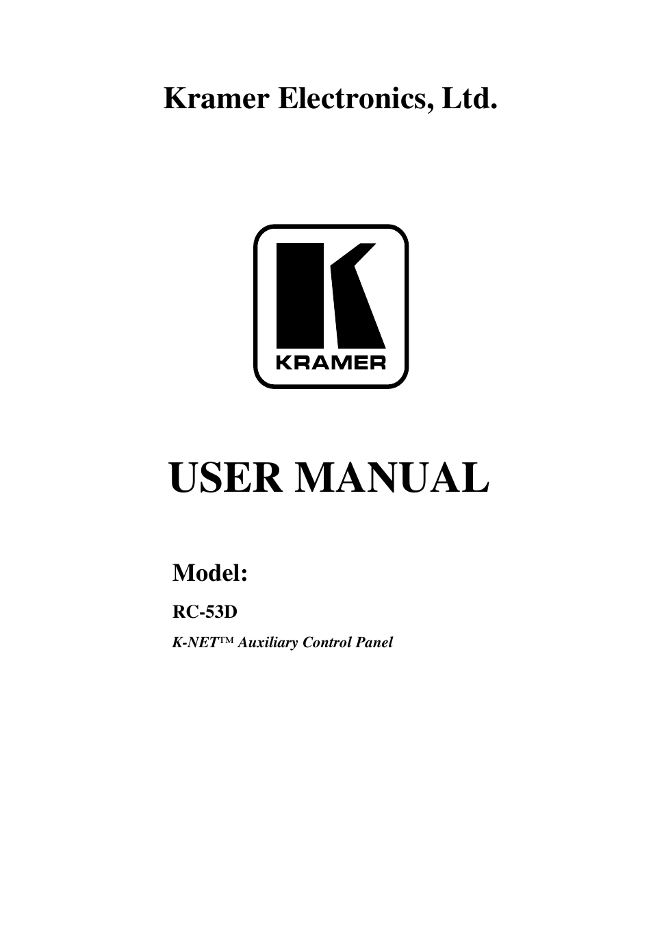 Kramer Electronics RC-53D User Manual | 15 pages