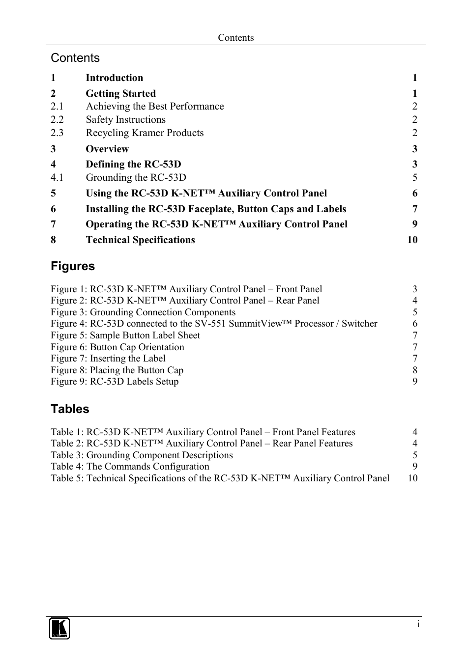 Kramer Electronics RC-53D User Manual | Page 3 / 15