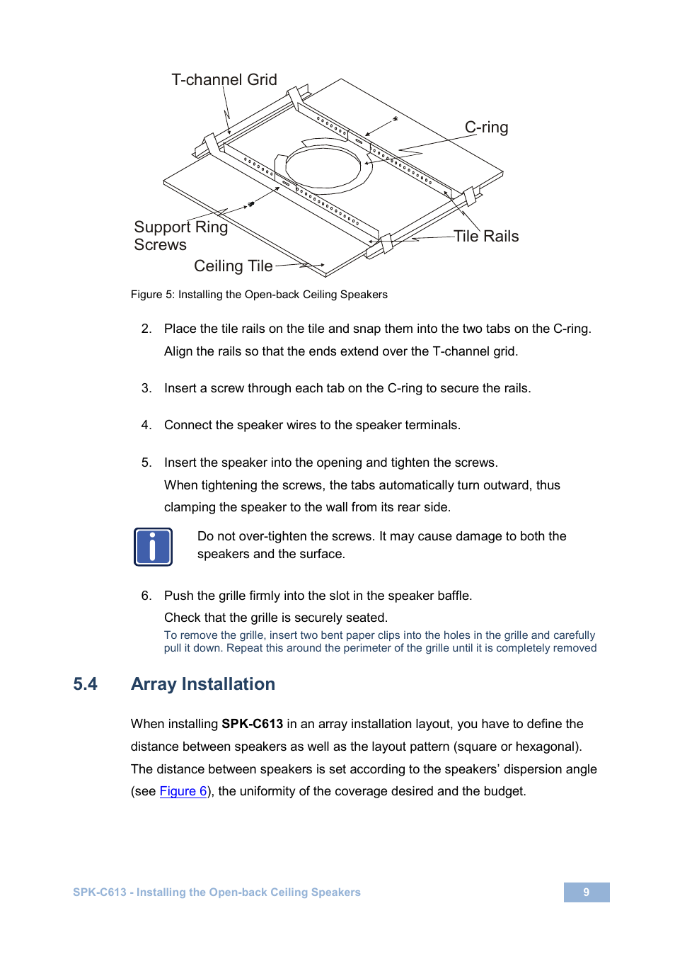 4 array installation, Array installation, On 5.4 | N 5.4, Figure 5 | Kramer Electronics Galil 6-CO User Manual | Page 13 / 20