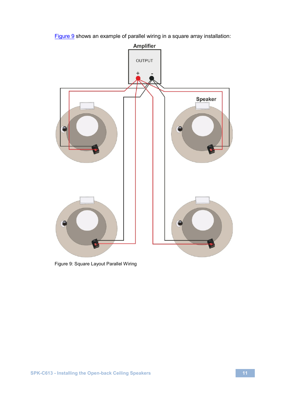 Figure 9: square layout parallel wiring, Figure 9 | Kramer Electronics Galil 6-CO User Manual | Page 15 / 20