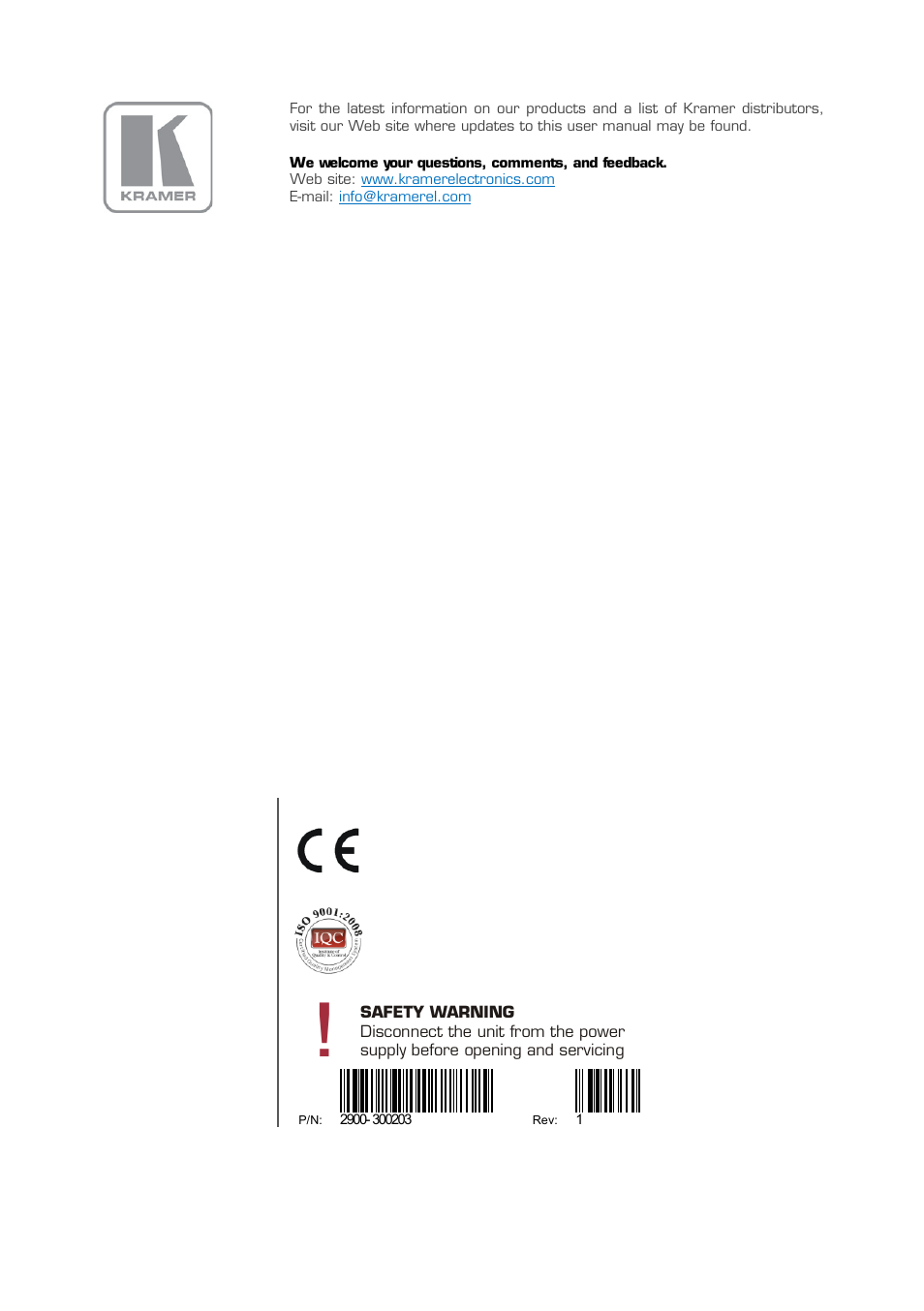 Kramer Electronics Galil 6-CO User Manual | Page 20 / 20