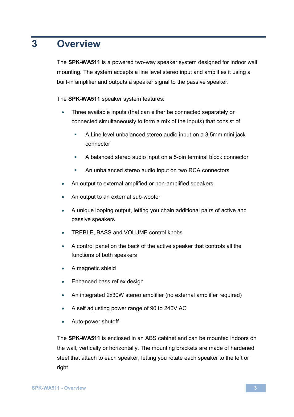 3 overview, Overview, 3overview | Kramer Electronics Tavor 5-O User Manual | Page 7 / 16