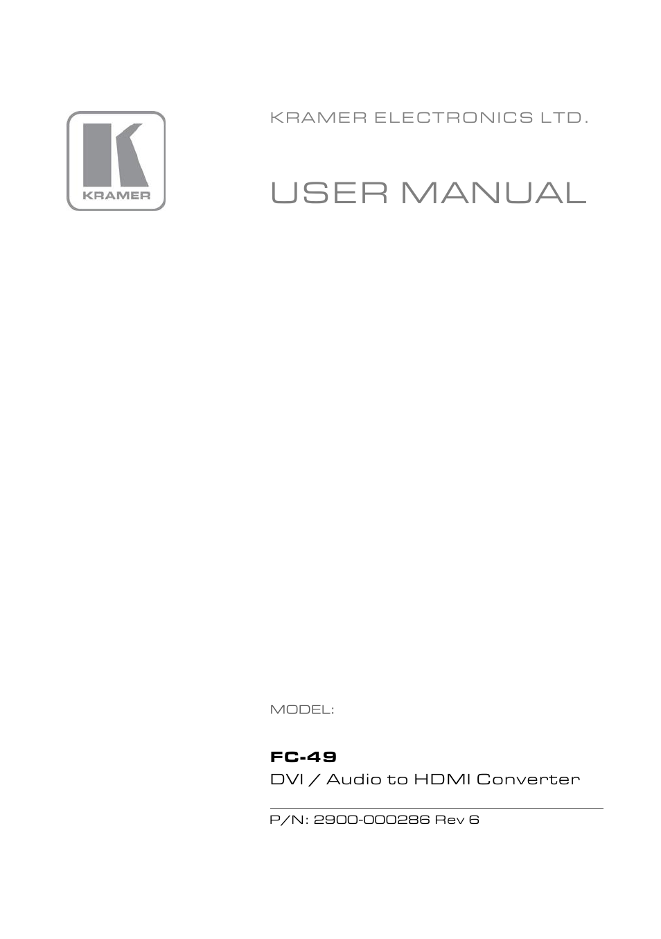 Kramer Electronics FC-49 User Manual | 15 pages